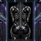 XENIA | Metallic Female Alien Cybernetic Body Op Art | Luxury Gothic Multi-Print Wall Art