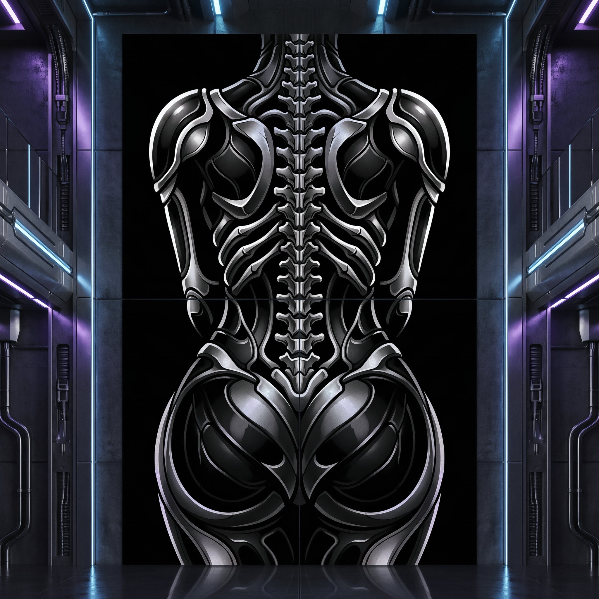 XENIA | Metallic Female Alien Cybernetic Body Op Art | Luxury Gothic Multi-Print Wall Art