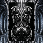 XENIA | Metallic Female Alien Cybernetic Body Op Art | Luxury Gothic Multi-Print Wall Art
