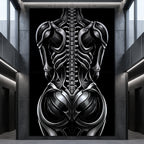 XENIA | Metallic Female Alien Cybernetic Body Op Art | Luxury Gothic Multi-Print Wall Art