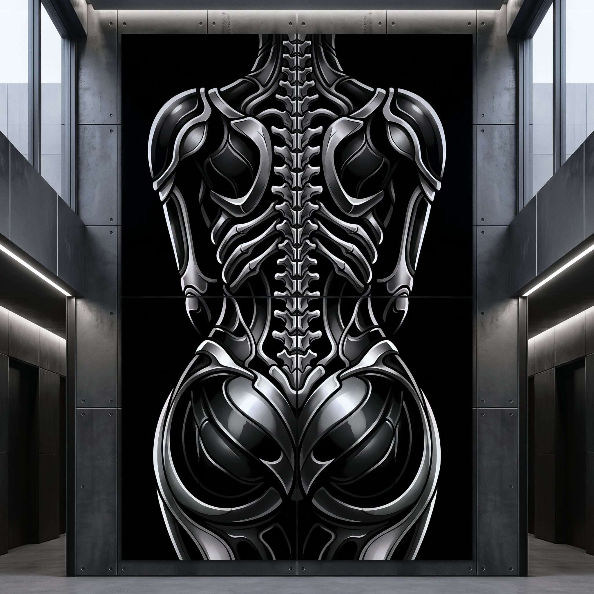 XENIA | Metallic Female Alien Cybernetic Body Op Art | Luxury Gothic Multi-Print Wall Art