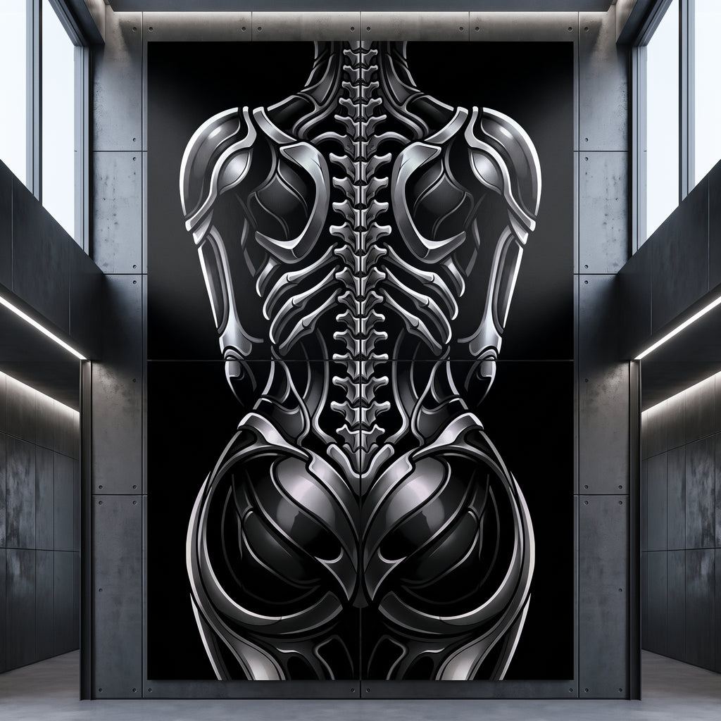 XENIA | Metallic Female Alien Cybernetic Body Op Art | Luxury Gothic Multi-Print Wall Art
