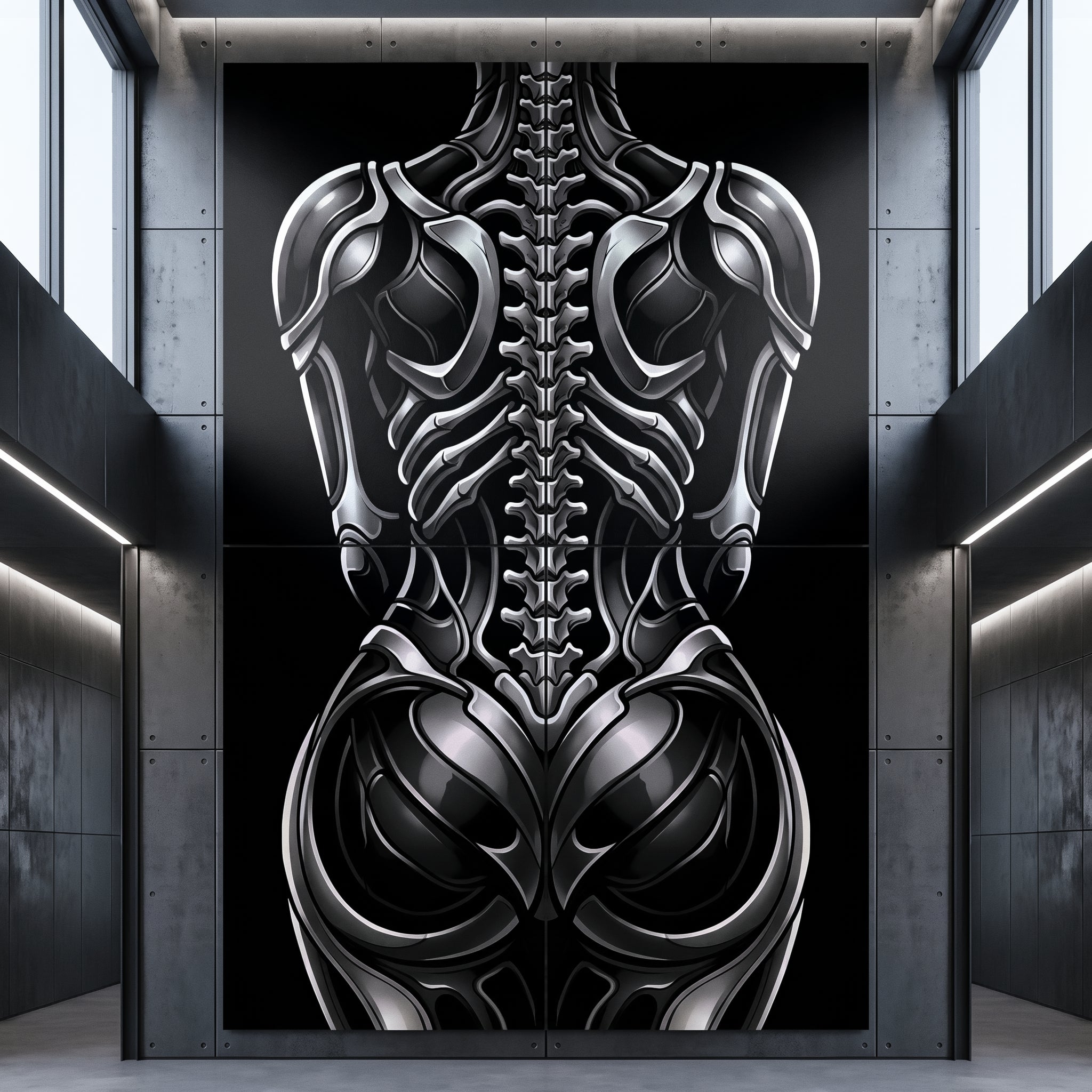 XENIA | Metallic Female Alien Cybernetic Body Op Art | Luxury Gothic Multi-Print Wall Art