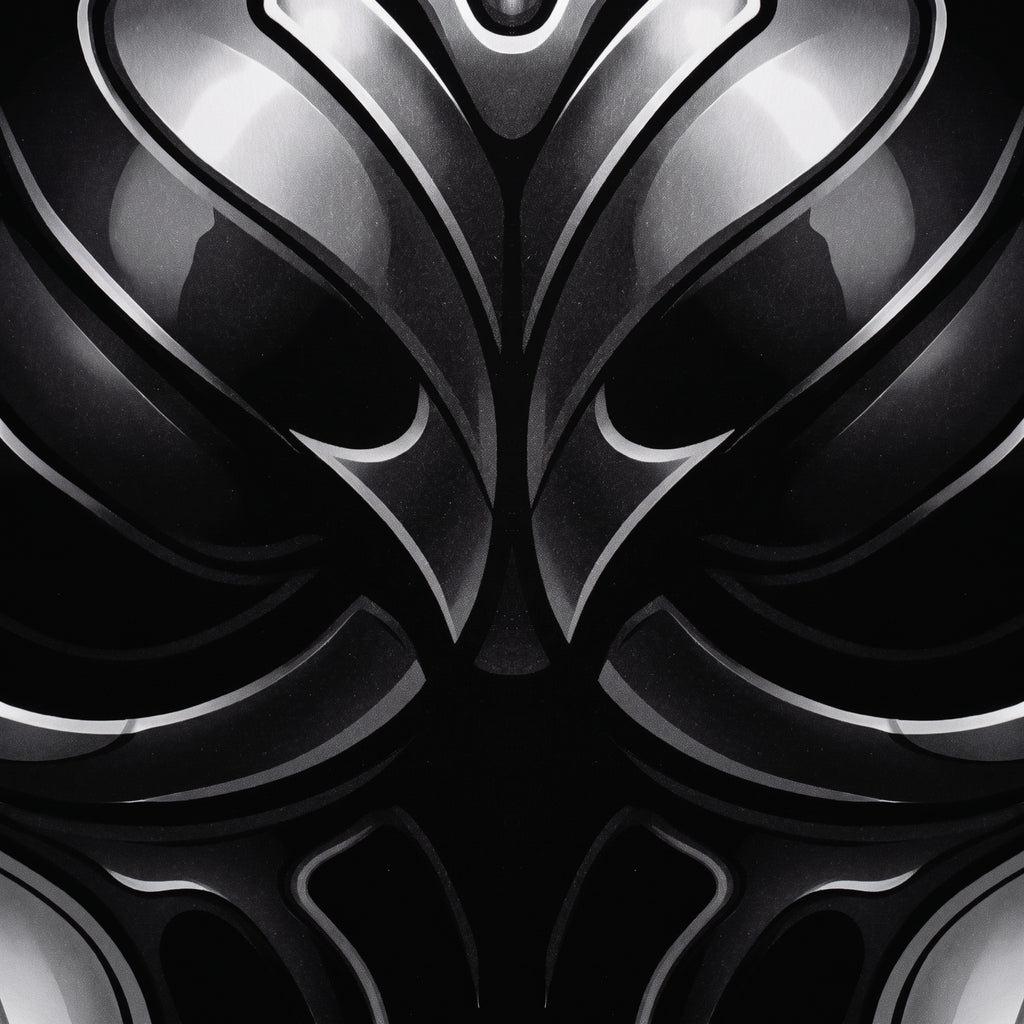 XENIA | Metallic Alien Female Cybernetic Body Wall Art | Luxury Gothic Op Art Print