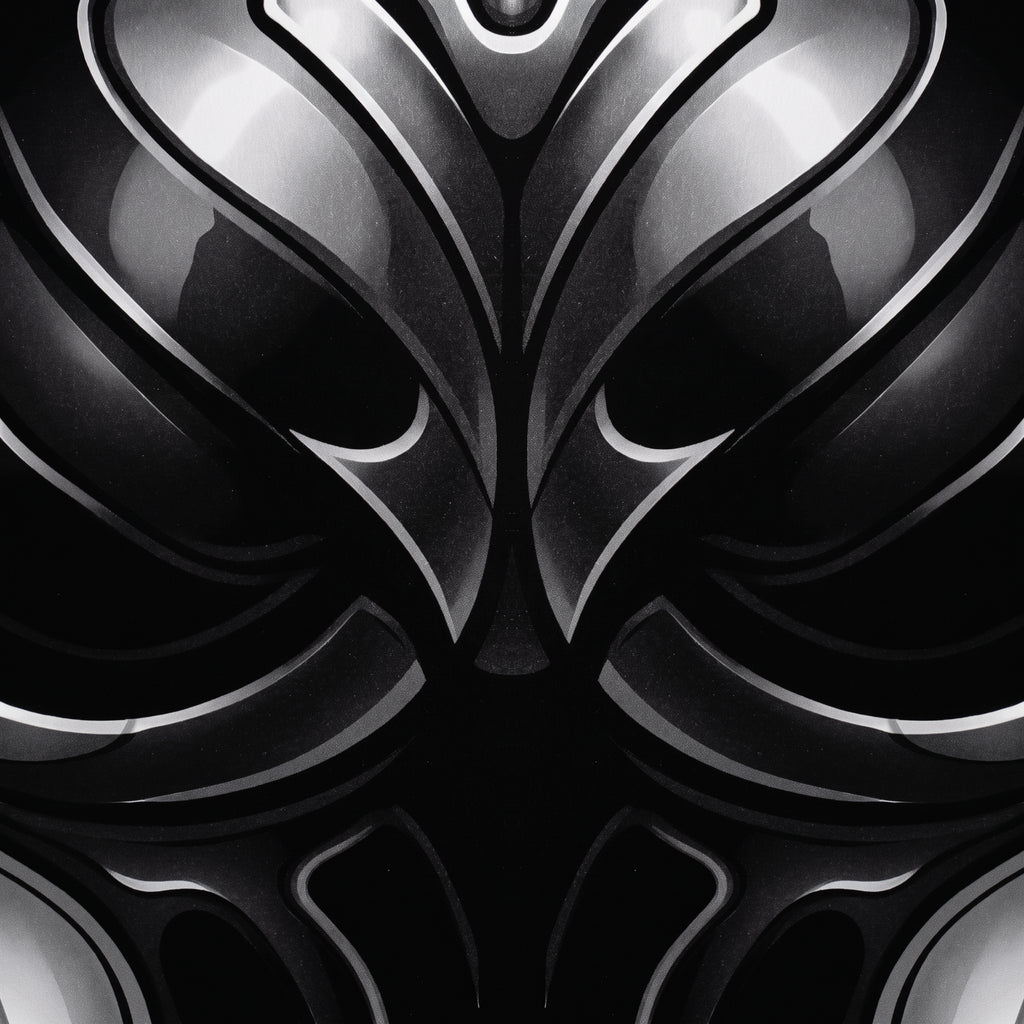 XENIA | Metallic Alien Female Cybernetic Body Wall Art | Luxury Gothic Op Art Print