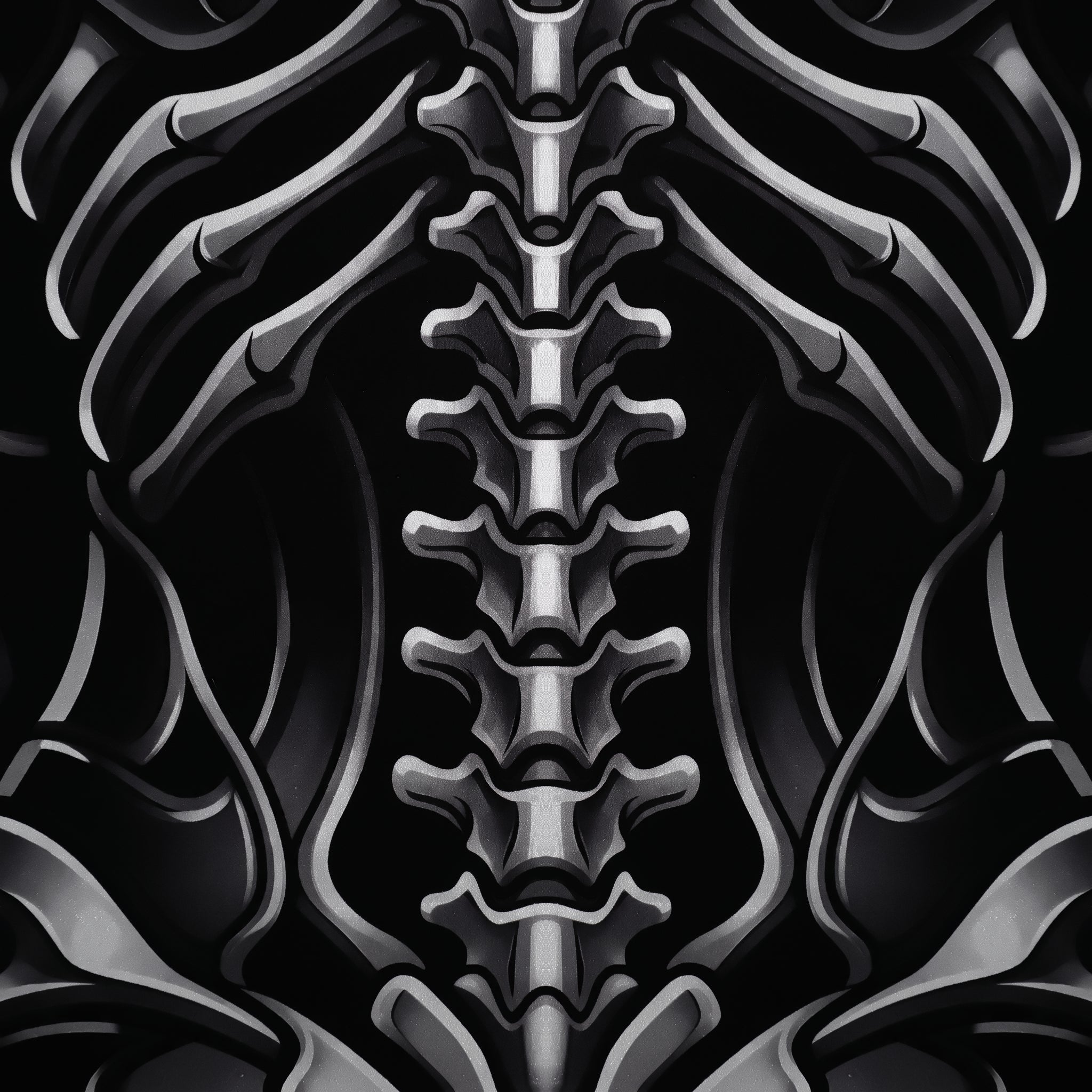 XENIA | Metallic Alien Female Cybernetic Body Wall Art | Luxury Gothic Op Art Print