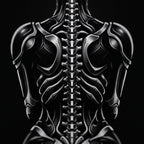 XENIA | Metallic Alien Female Cybernetic Body Wall Art | Luxury Gothic Op Art Print