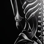 XENIA | Metallic Alien Female Cybernetic Body Wall Art | Luxury Gothic Op Art Print