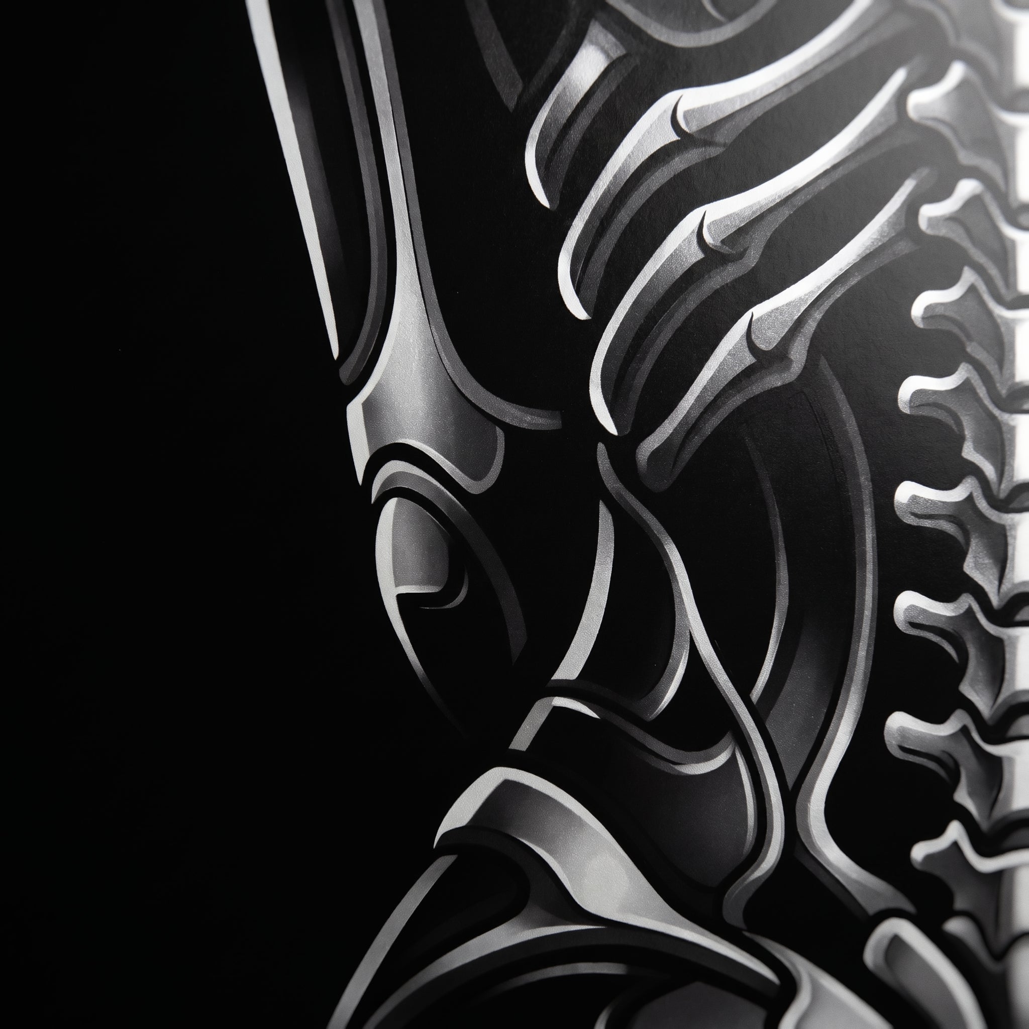 XENIA | Metallic Alien Female Cybernetic Body Wall Art | Luxury Gothic Op Art Print