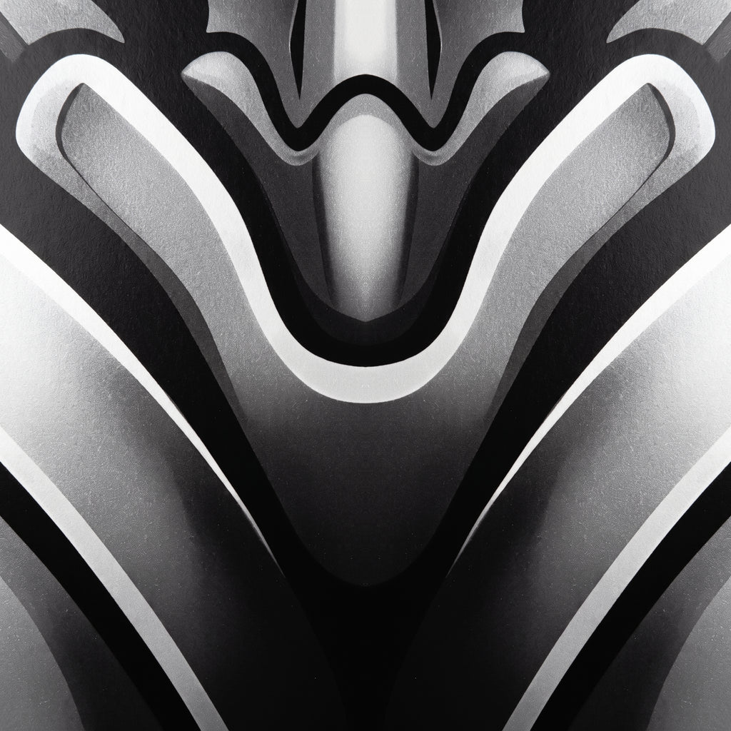 XENIA | Metallic Alien Female Cybernetic Body Wall Art | Luxury Gothic Op Art Print
