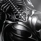 XENIA | Metallic Female Alien Cybernetic Body Op Art | Luxury Gothic Multi-Print Wall Art