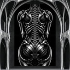 XENIA | Metallic Female Alien Cybernetic Body Op Art | Luxury Gothic Multi-Print Wall Art