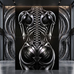 XENIA | Metallic Female Alien Cybernetic Body Op Art | Luxury Gothic Multi-Print Wall Art