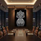 XENO | Minimalist Sci-Fi Female Figure Op Art Print | Luxury Wall Art