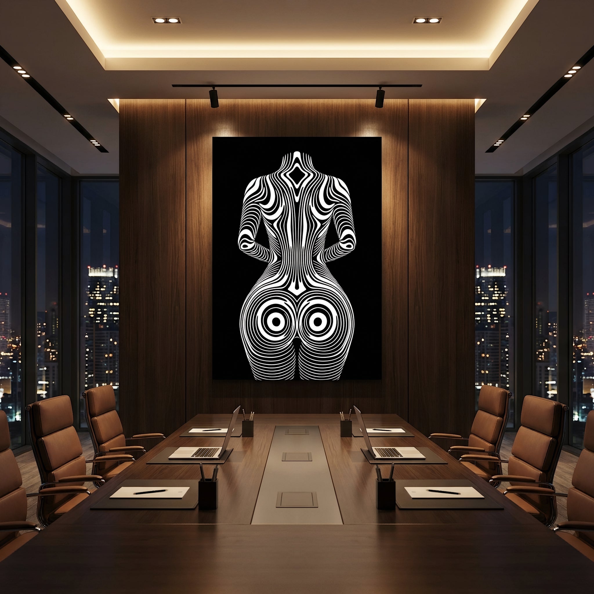 XENO | Minimalist Sci-Fi Female Figure Op Art Print | Luxury Wall Art