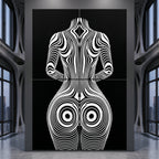XENO | Minimalist Sci-Fi Female Body Op Art | Multi-Print Luxury Wall Art