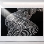 ZEPHYR | Elegant Abstract Female Figure Op Art | Luxury Multi-Print Wall Art | 1-Of-1