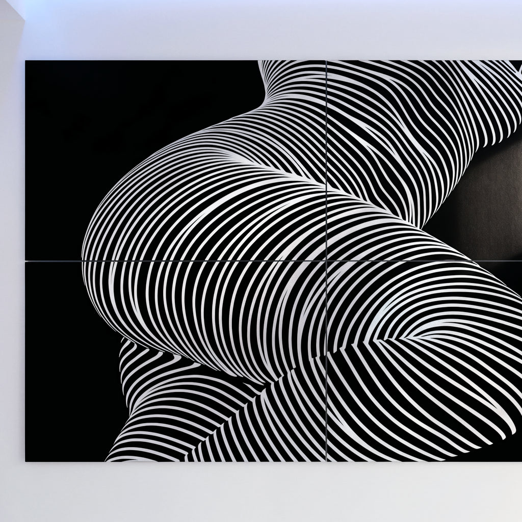 ZEPHYR | Elegant Abstract Female Figure Op Art | Luxury Multi-Print Wall Art | 1-Of-1