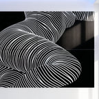 ZEPHYR | Elegant Abstract Female Figure Op Art | Luxury Multi-Print Wall Art | 1-Of-1