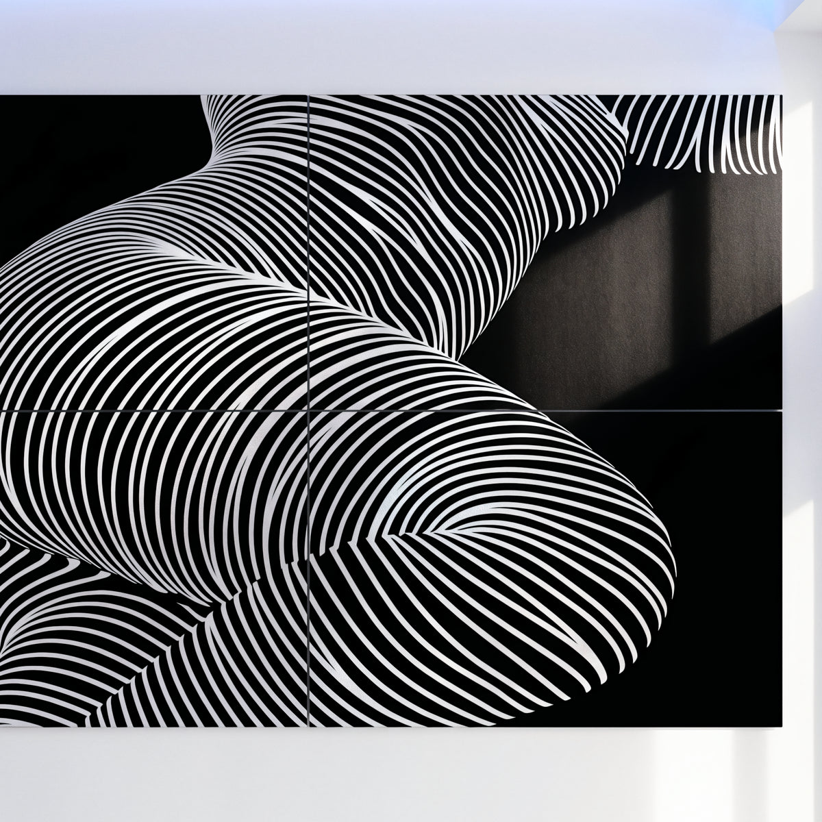 ZEPHYR | Elegant Abstract Female Figure Op Art | Luxury Multi-Print Wall Art | 1-Of-1