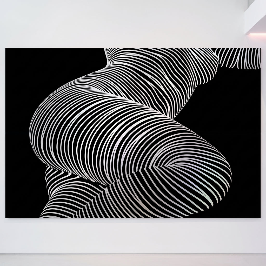 ZEPHYR | Elegant Abstract Female Figure Op Art | Luxury Multi-Print Wall Art | 1-Of-1