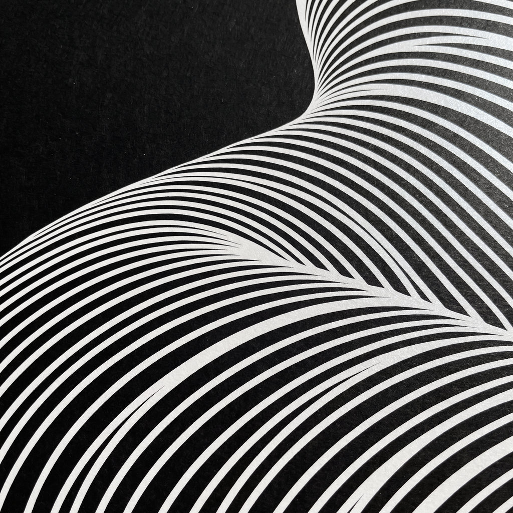 ZEPHYR | Elegant Abstract Female Figure Op Art | Luxury Multi-Print Wall Art | 1-Of-1