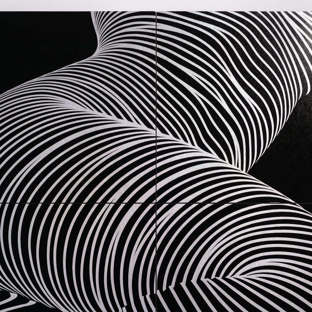 ZEPHYR | Elegant Abstract Female Figure Op Art | Luxury Multi-Print Wall Art | 1-Of-1