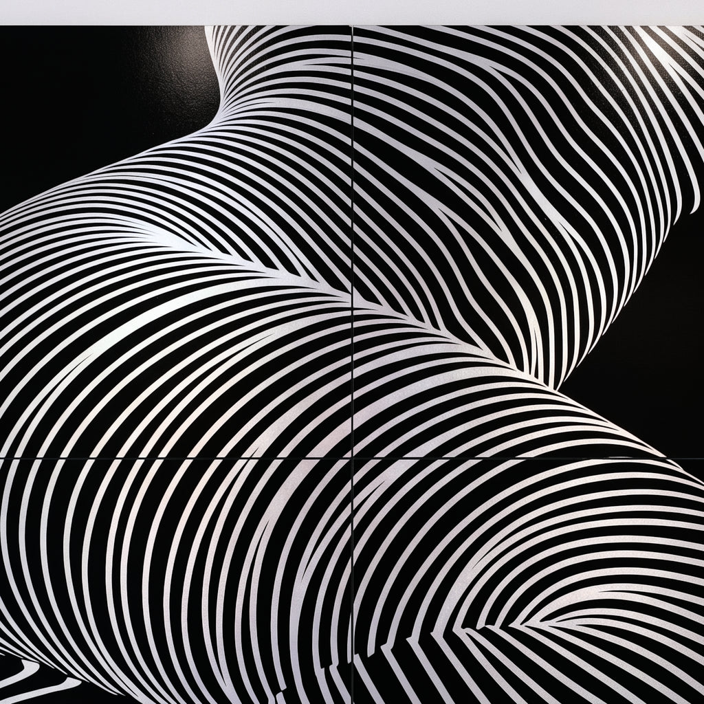 ZEPHYR | Elegant Abstract Female Figure Op Art | Luxury Multi-Print Wall Art | 1-Of-1