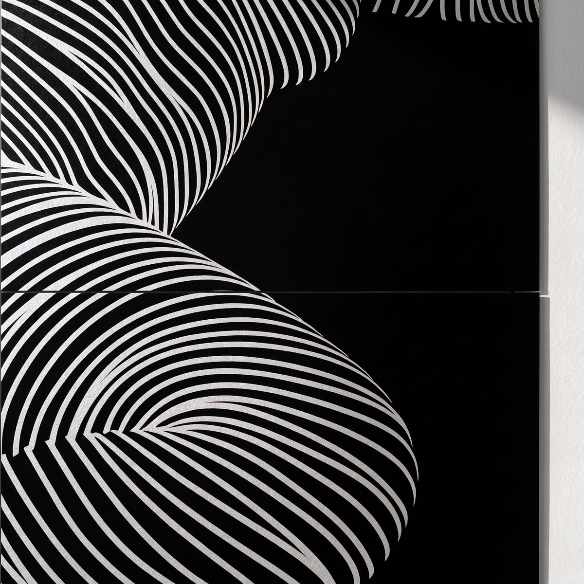 ZEPHYR | Elegant Abstract Female Figure Op Art | Luxury Multi-Print Wall Art | 1-Of-1