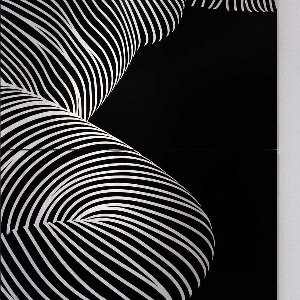 ZEPHYR | Elegant Abstract Female Figure Op Art | Luxury Multi-Print Wall Art | 1-Of-1
