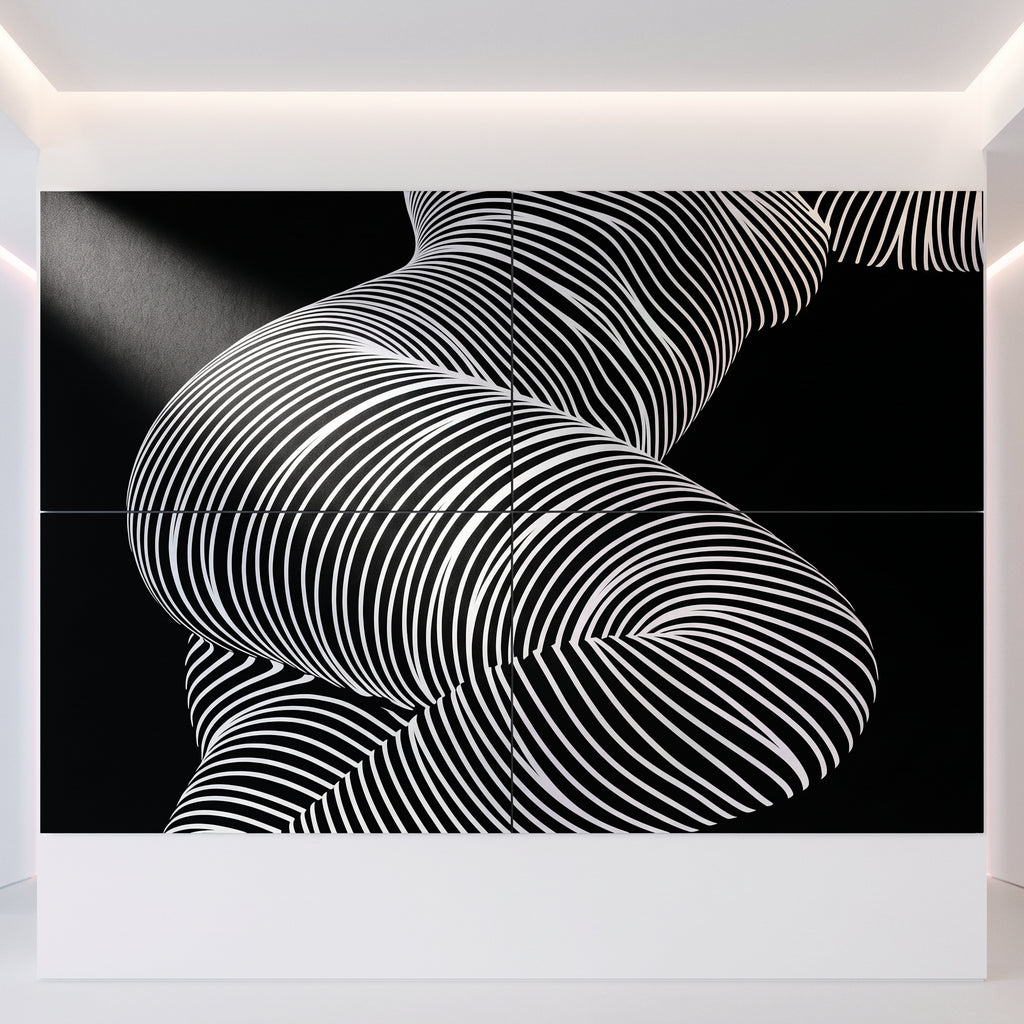 ZEPHYR | Elegant Abstract Female Figure Op Art | Luxury Multi-Print Wall Art | 1-Of-1