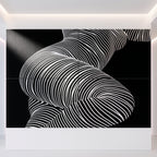 ZEPHYR | Elegant Abstract Female Figure Op Art | Luxury Multi-Print Wall Art | 1-Of-1