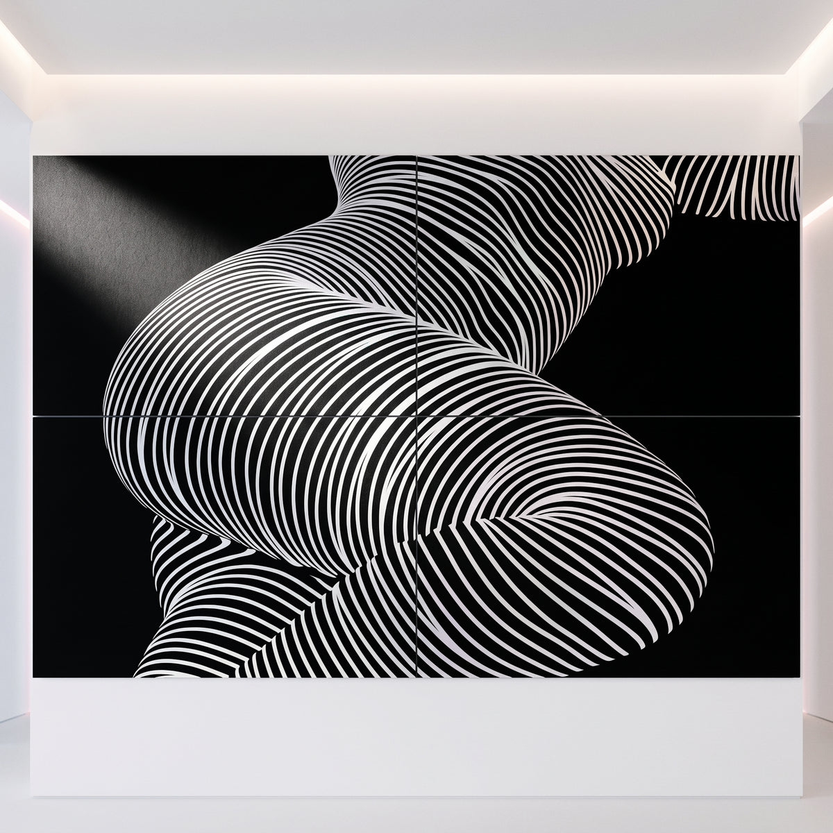ZEPHYR | Elegant Abstract Female Figure Op Art | Luxury Multi-Print Wall Art | 1-Of-1