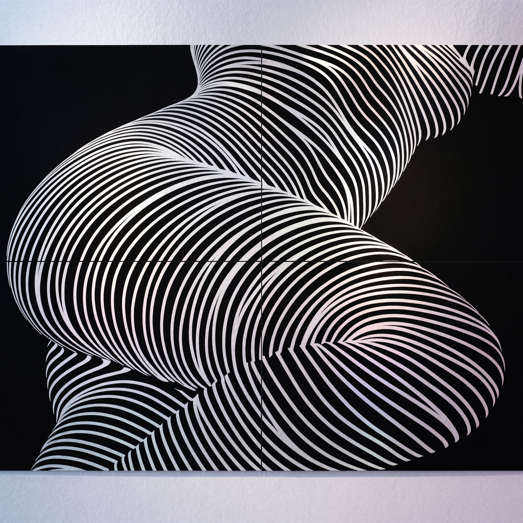 ZEPHYR | Elegant Abstract Female Figure Op Art | Luxury Multi-Print Wall Art | 1-Of-1