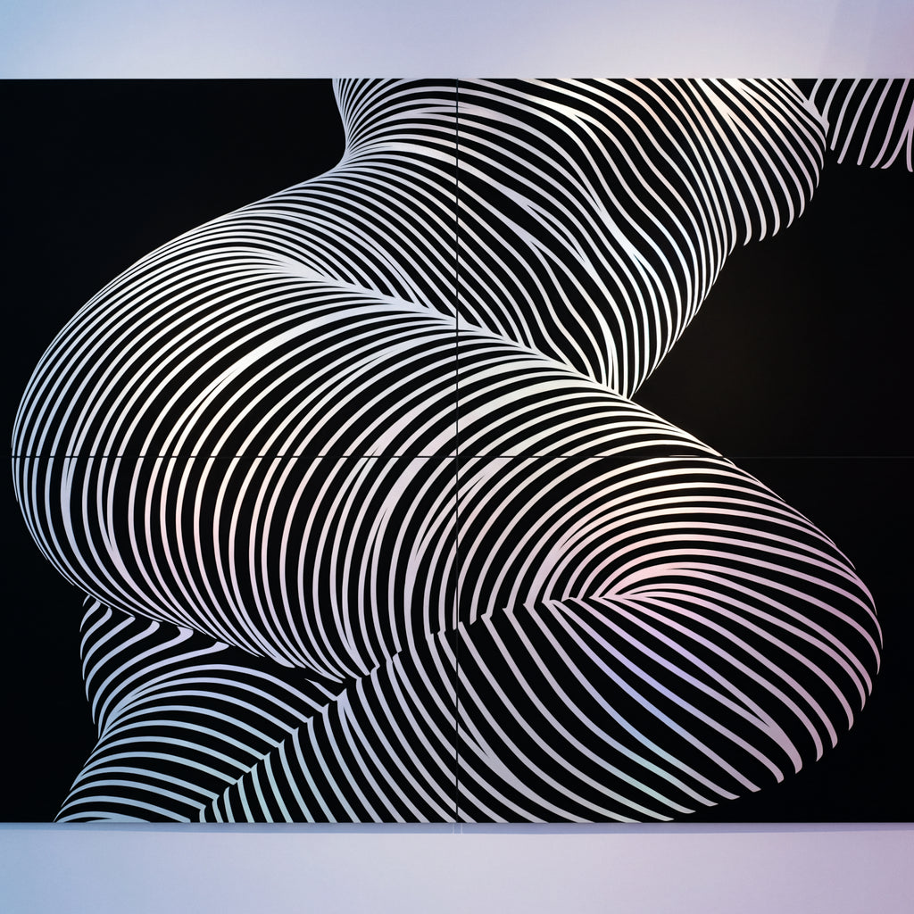 ZEPHYR | Elegant Abstract Female Figure Op Art | Luxury Multi-Print Wall Art | 1-Of-1