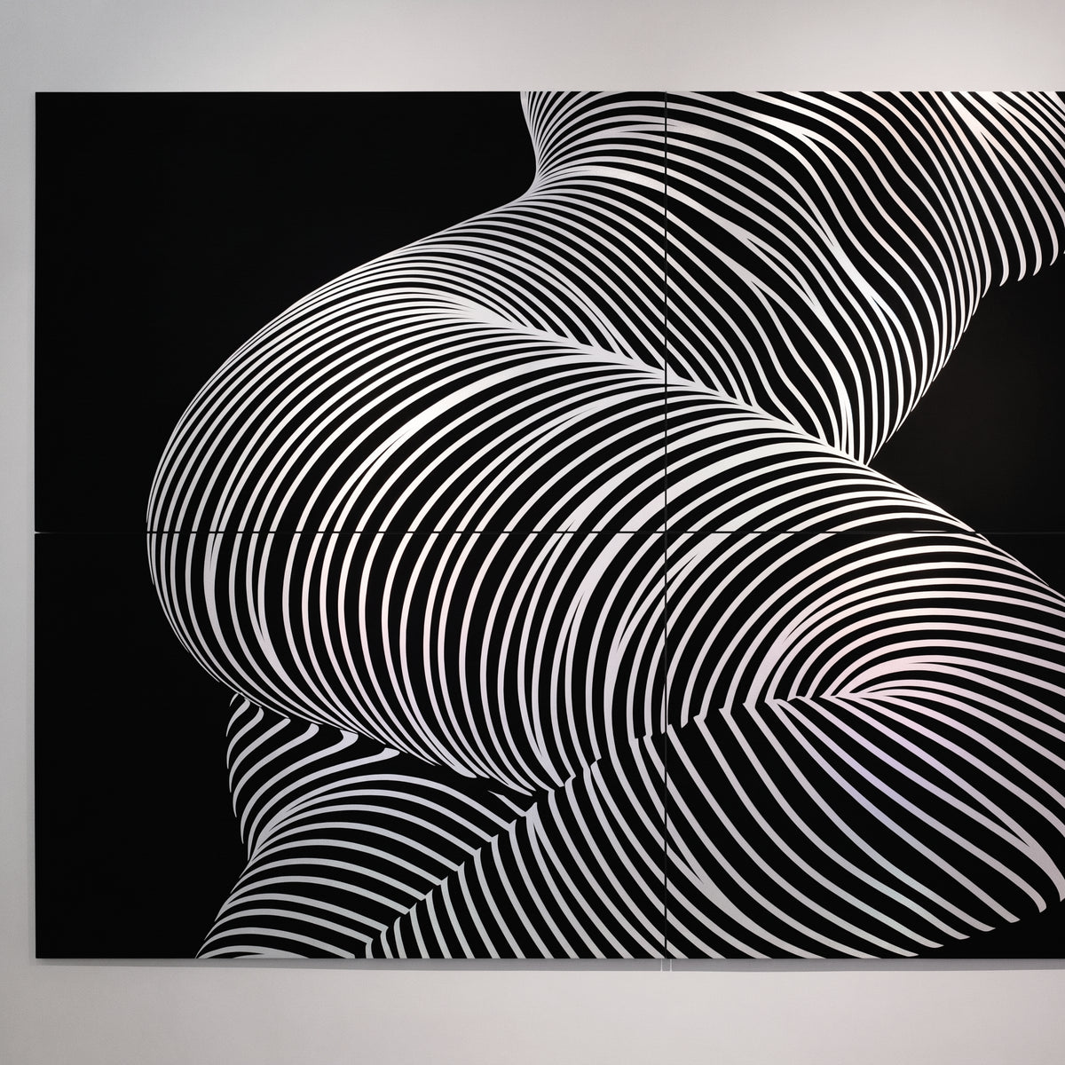 ZEPHYR | Elegant Abstract Female Figure Op Art | Luxury Multi-Print Wall Art | 1-Of-1