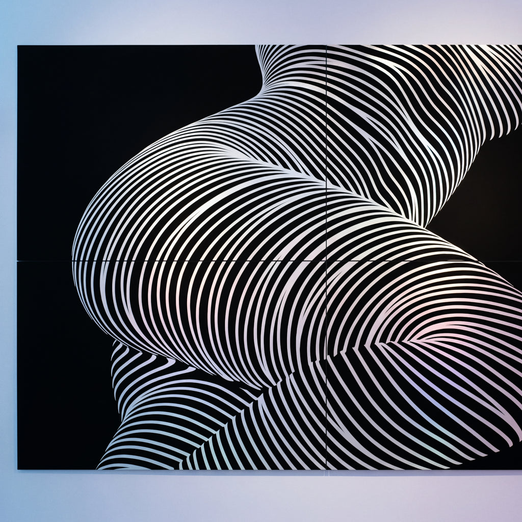 ZEPHYR | Elegant Abstract Female Figure Op Art | Luxury Multi-Print Wall Art | 1-Of-1