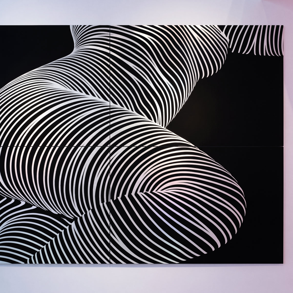 ZEPHYR | Elegant Abstract Female Figure Op Art | Luxury Multi-Print Wall Art | 1-Of-1