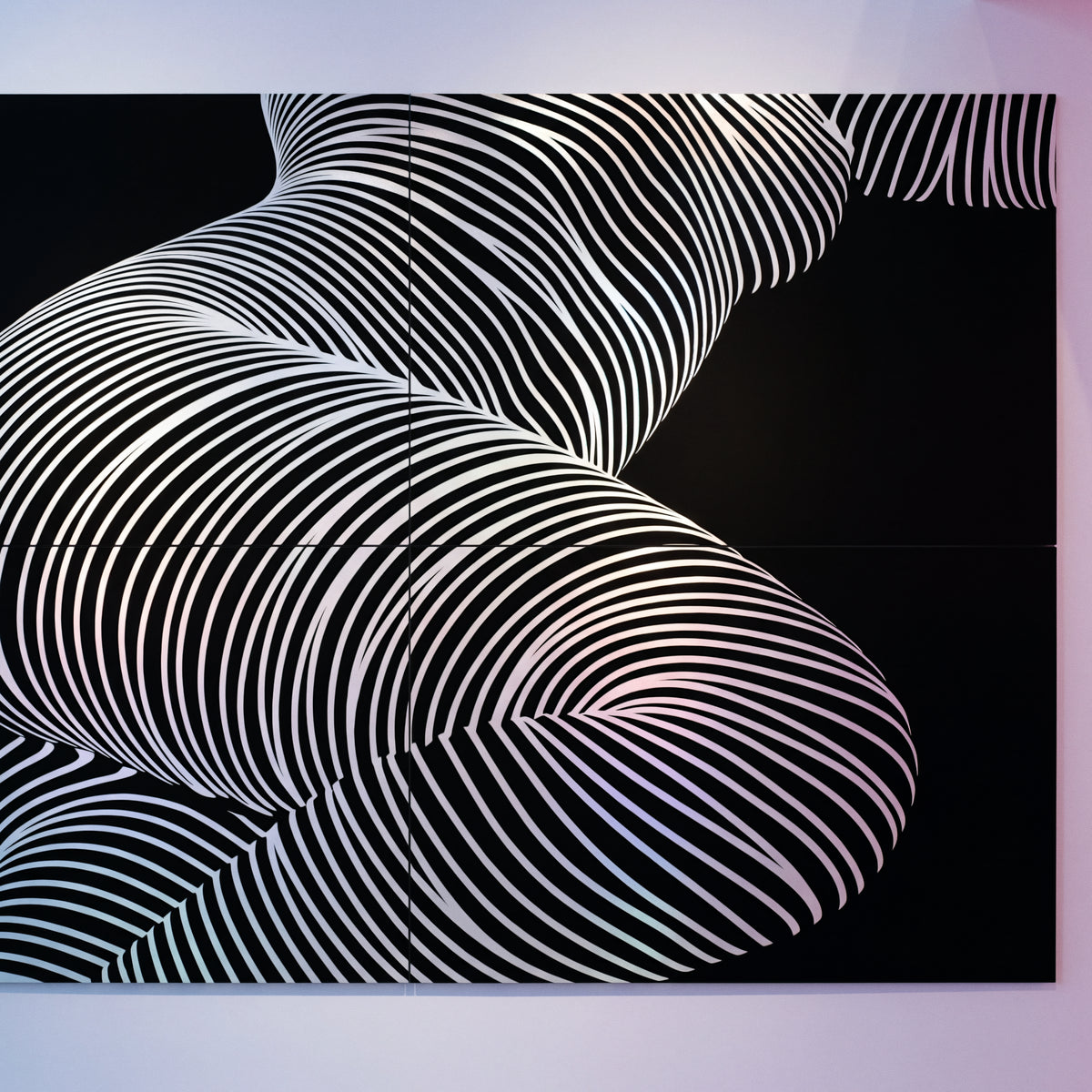 ZEPHYR | Elegant Abstract Female Figure Op Art | Luxury Multi-Print Wall Art | 1-Of-1