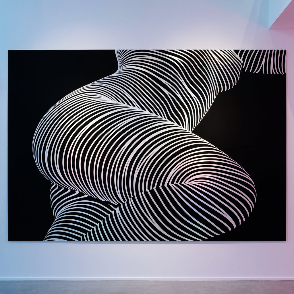 ZEPHYR | Elegant Abstract Female Figure Op Art | Luxury Multi-Print Wall Art | 1-Of-1