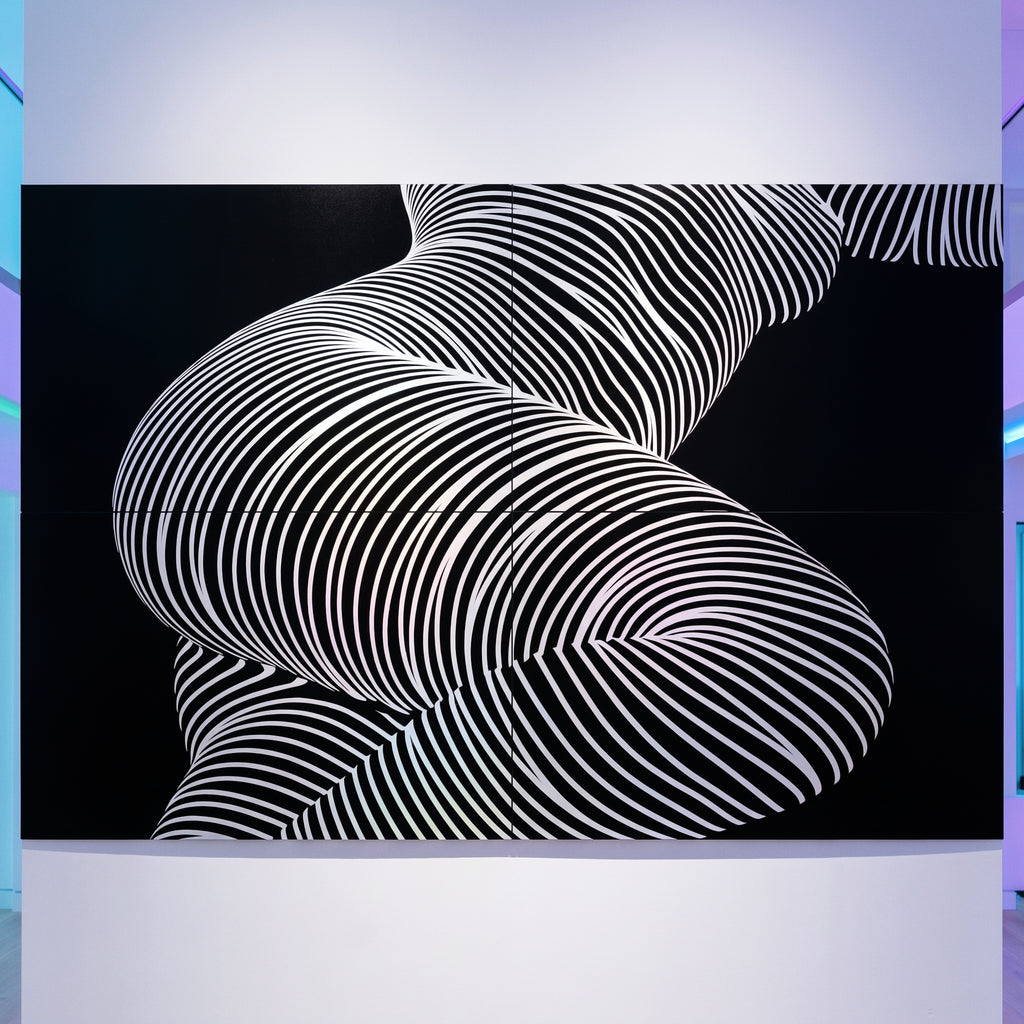 ZEPHYR | Elegant Abstract Female Figure Op Art | Luxury Multi-Print Wall Art | 1-Of-1