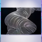 ZEPHYR | Elegant Abstract Female Figure Op Art | Luxury Multi-Print Wall Art | 1-Of-1