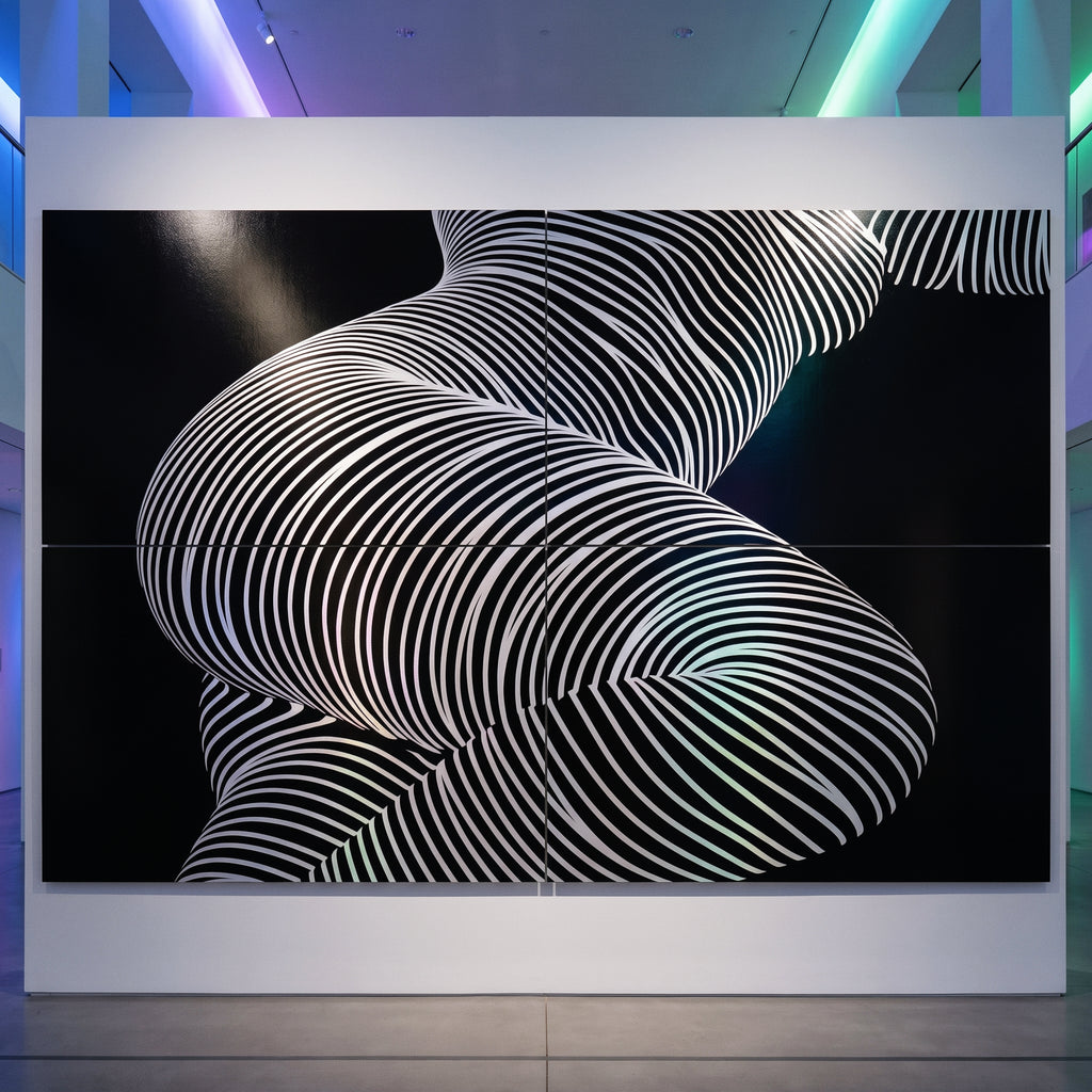 ZEPHYR | Elegant Abstract Female Figure Op Art | Luxury Multi-Print Wall Art | 1-Of-1