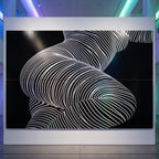 ZEPHYR | Elegant Abstract Female Figure Op Art | Luxury Multi-Print Wall Art | 1-Of-1