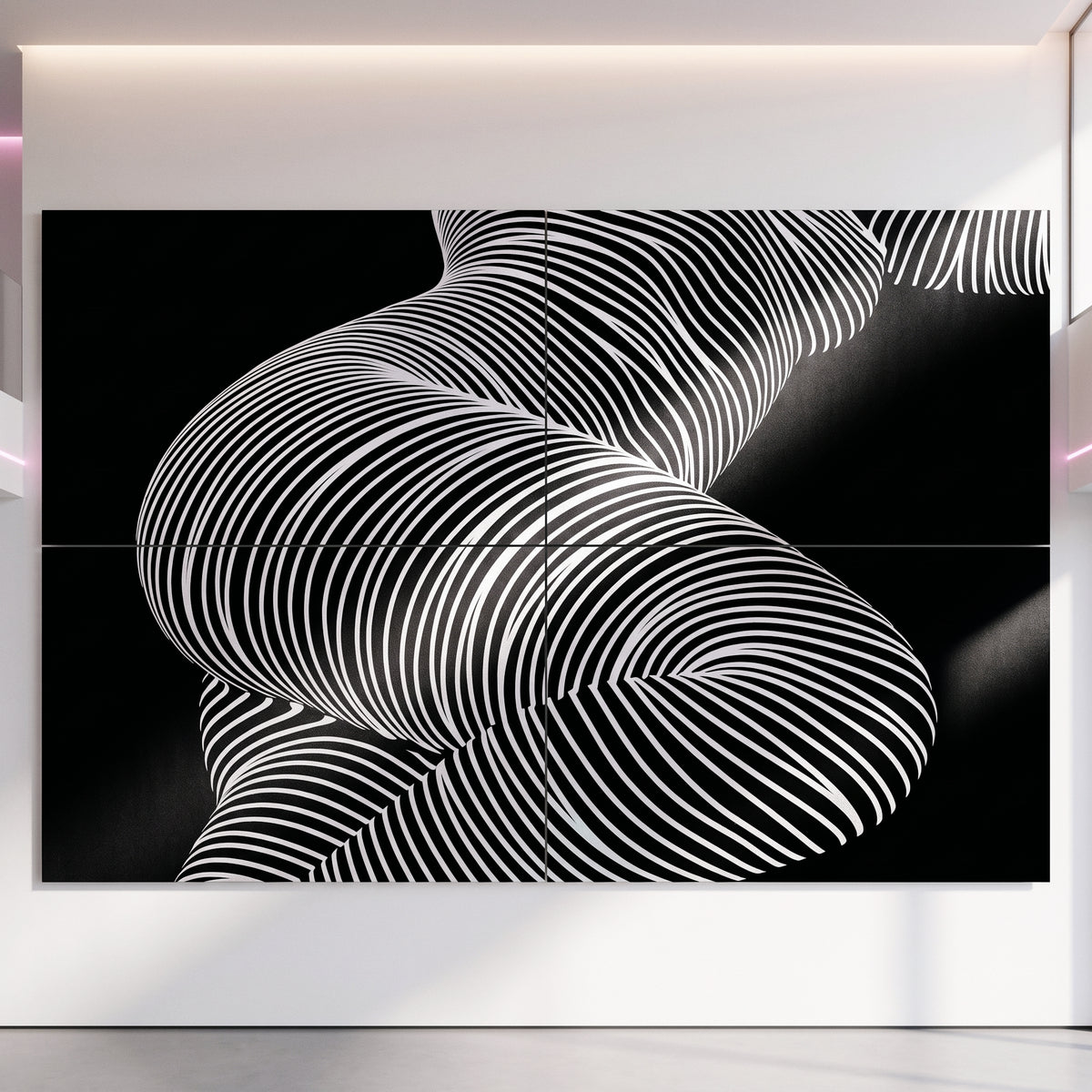 ZEPHYR | Elegant Abstract Female Figure Op Art | Luxury Multi-Print Wall Art | 1-Of-1