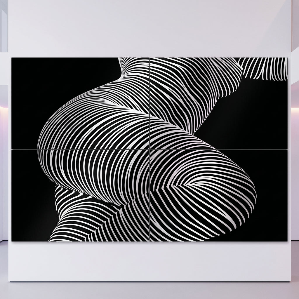 ZEPHYR | Elegant Abstract Female Figure Op Art | Luxury Multi-Print Wall Art | 1-Of-1
