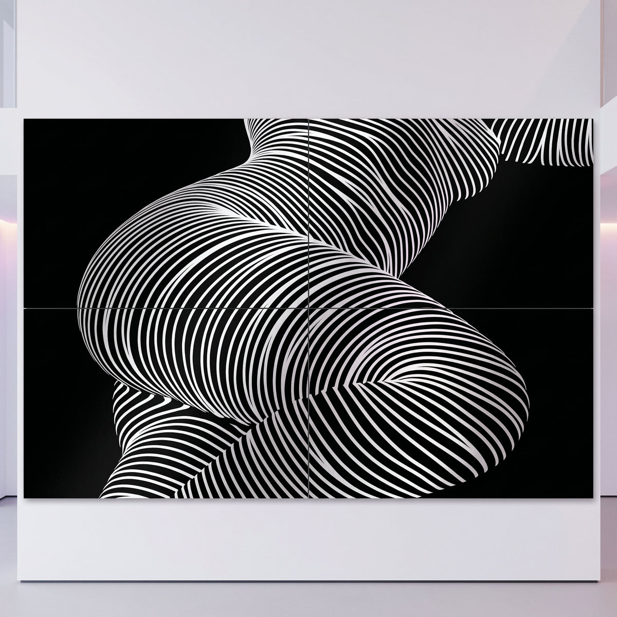 ZEPHYR | Elegant Abstract Female Figure Op Art | Luxury Multi-Print Wall Art | 1-Of-1