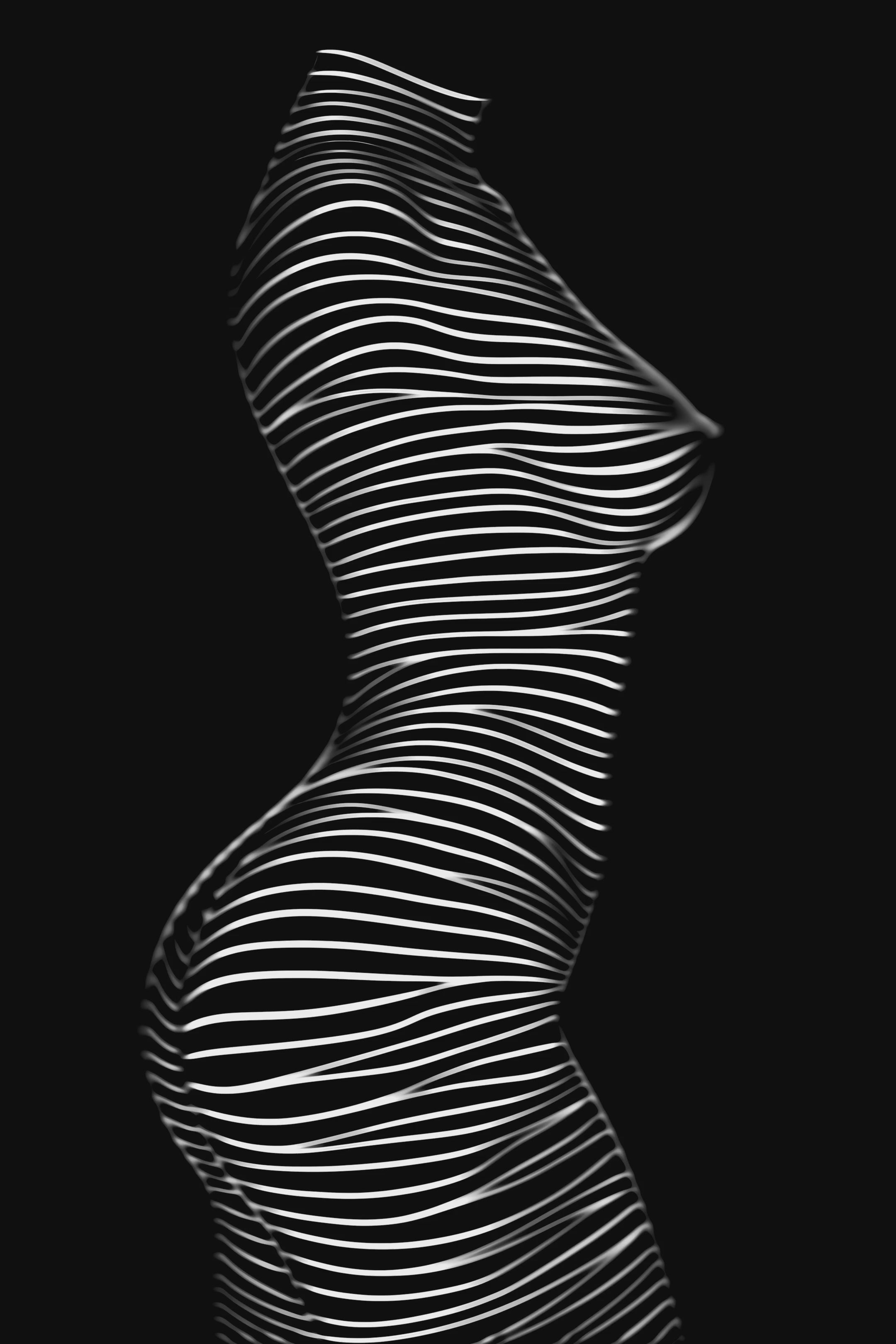 SINUOUS | Abstract Minimalist Female Body | B&W | 1-Of-1 | 72K | 16-Print Giclee Mural