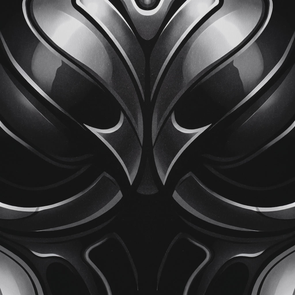 XENIA | Metallic Alien Female Cybernetic Body Wall Art | Luxury Gothic Op Art Print