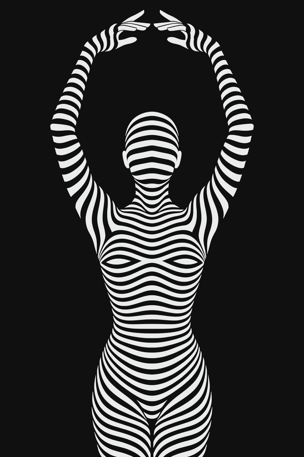 EN POINTE | B&W Minimalist Ballet Dancer | Modern Op Art | 8K - 32K Prints
